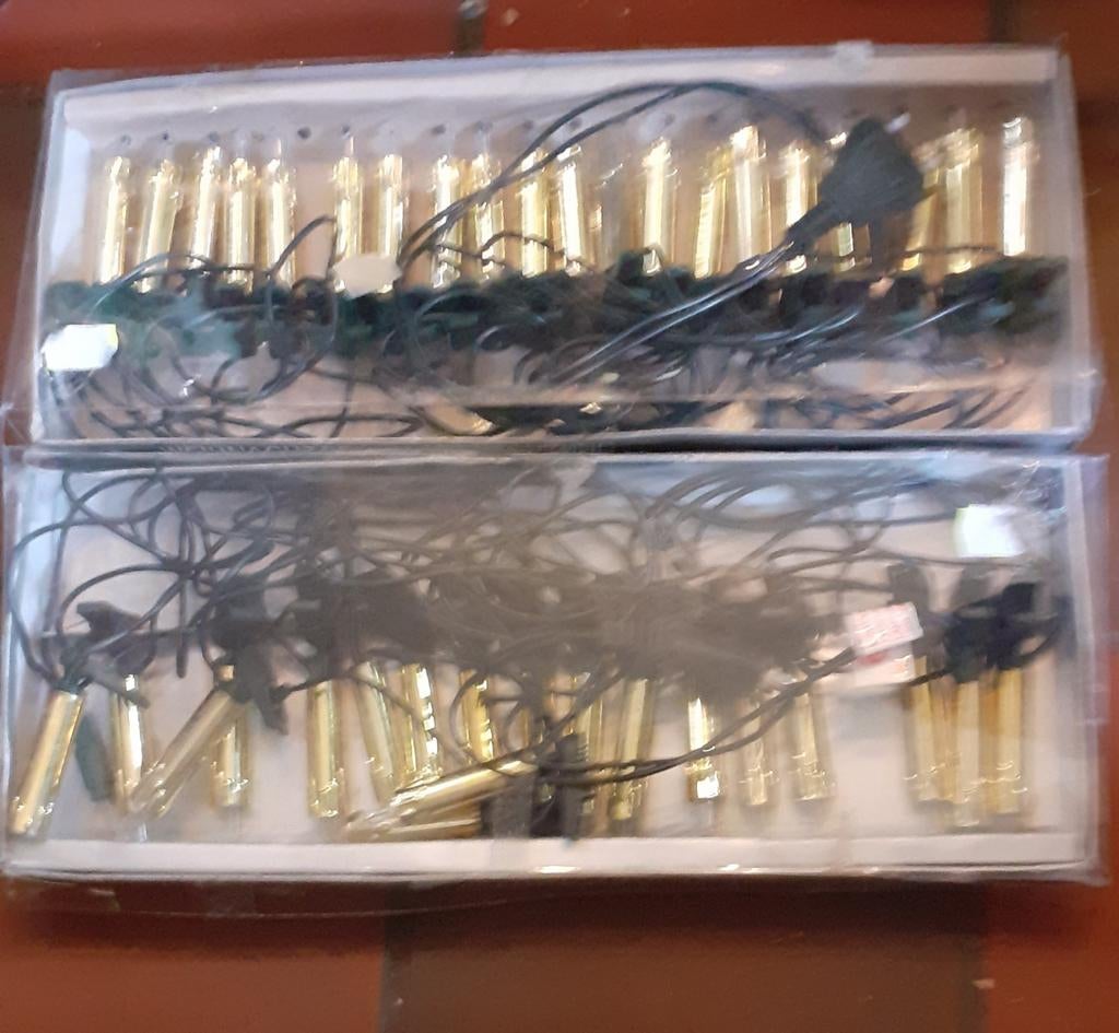 2 jeux de lumière 20 bougies dorée, Divers, Noël, Utilisé, Enlèvement ou Envoi