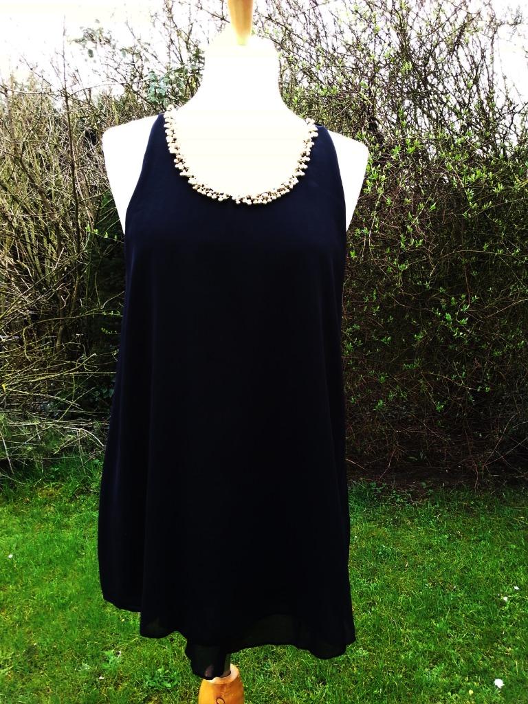 fijn lang zwart topje hals + vaste bolletjesketting goud S-M, Taille 38/40 (M), Enlèvement ou Envoi, Noir, Neuf