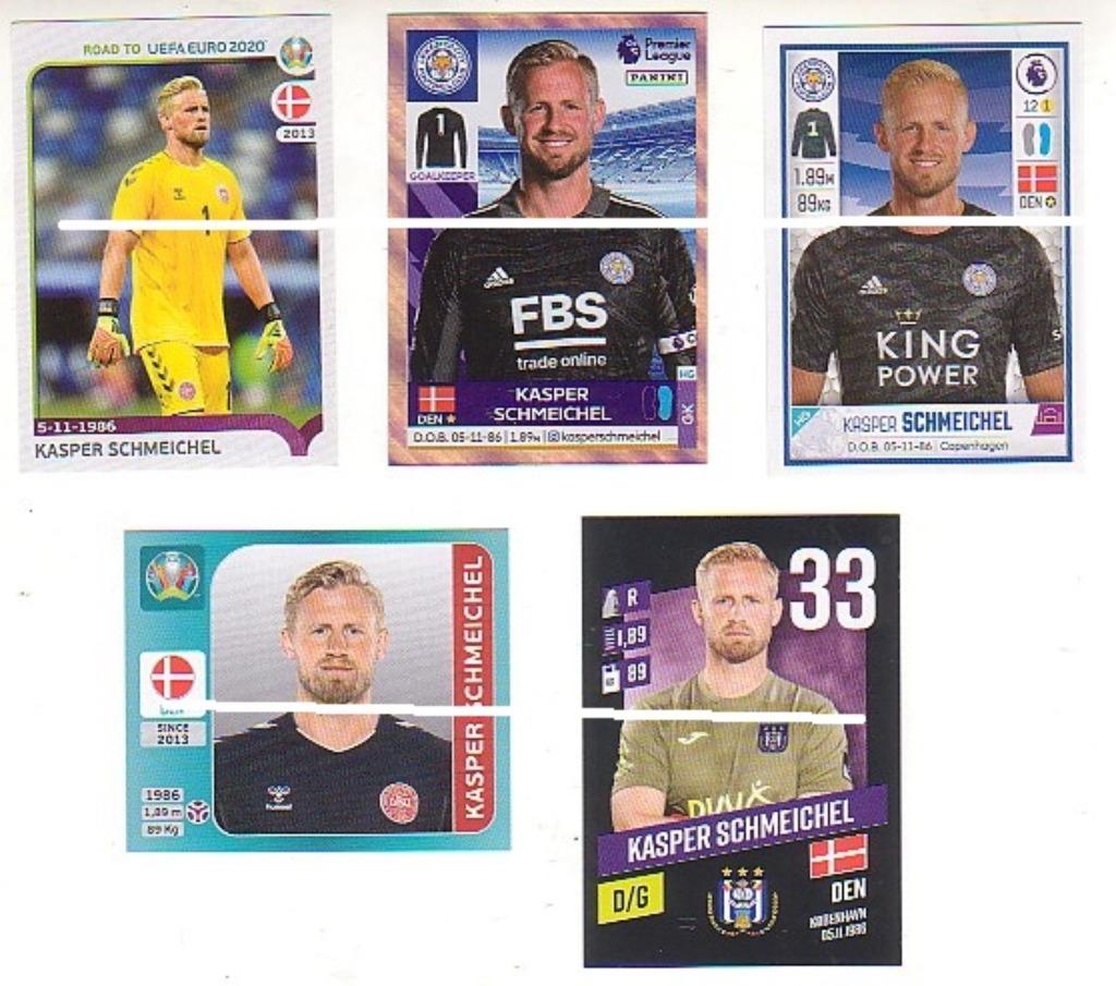 Panini/Lot Kasper Schmeichel/5 autocollants, Envoi, Neuf, Affiche, Image ou Autocollant