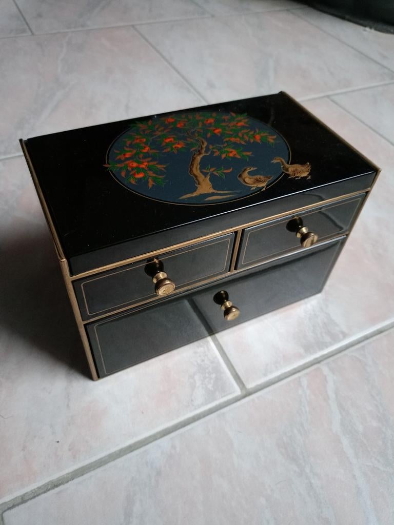 Coffret à bijoux, Rigide, Noir, Envoi, Comme neuf