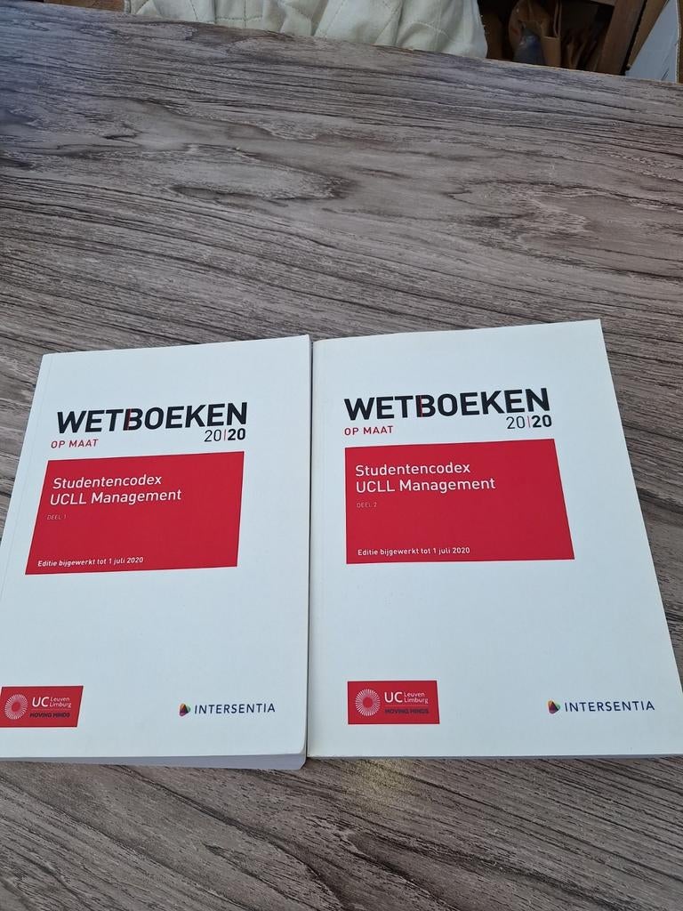 Studentencodex UCLL Management deel 1 en 2 jaar 2020, Enlèvement ou Envoi, Comme neuf