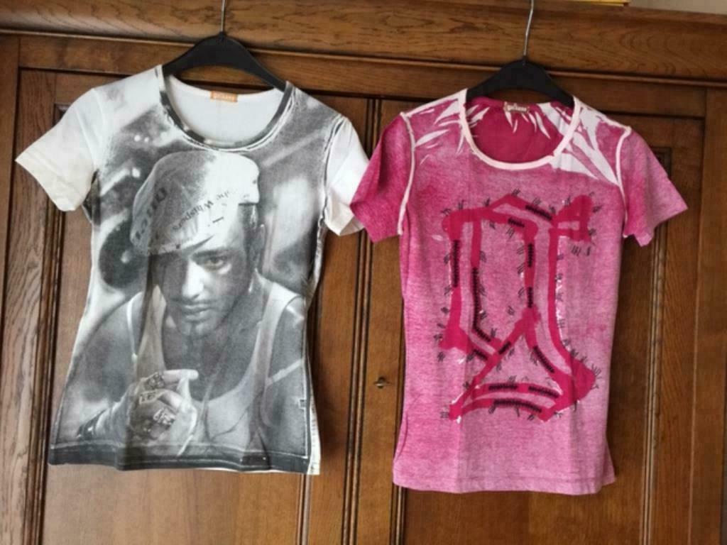 T-shirt femme - Galliano, Enlèvement ou Envoi, Comme neuf, Taille 34 (XS) ou plus petite, Blanc
