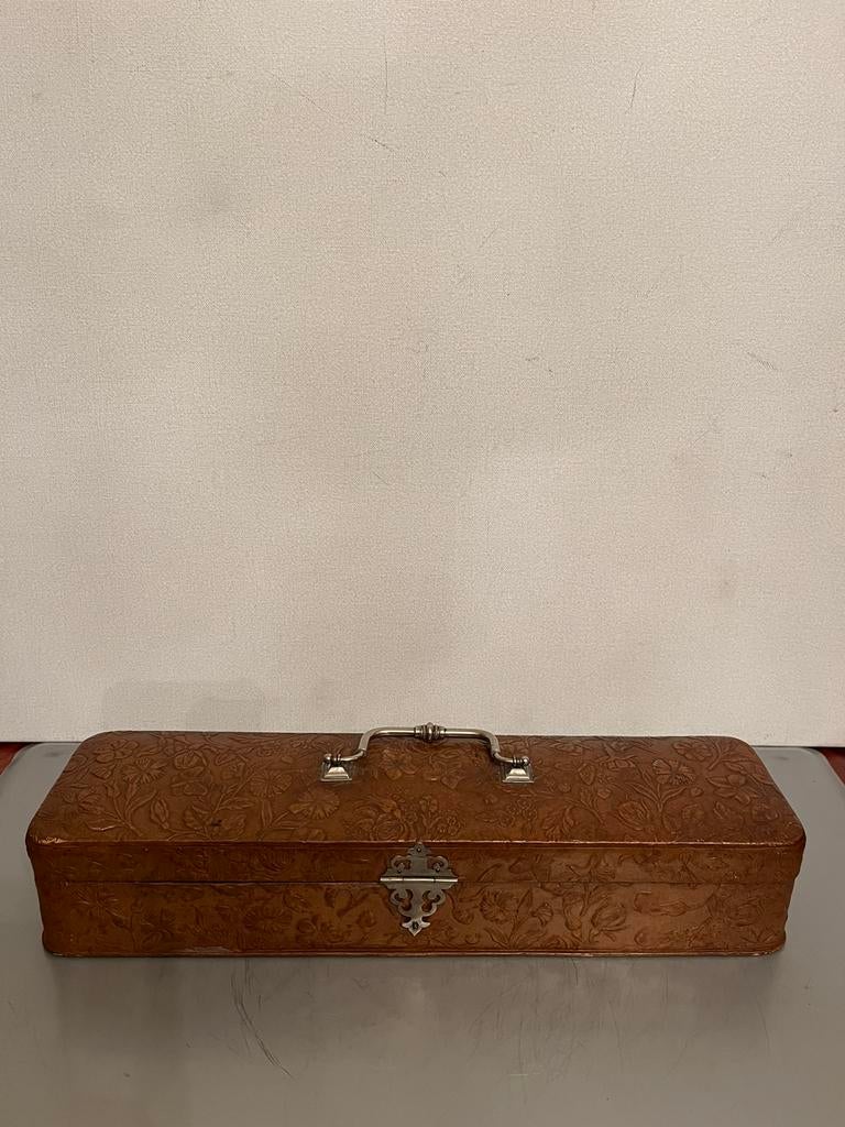 Antieke leren doos, Ophalen of Verzenden
