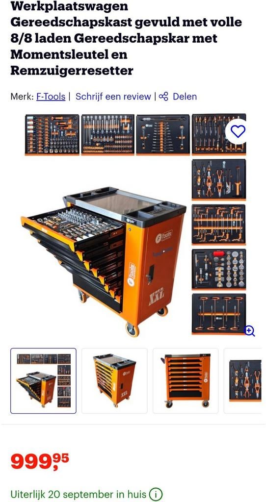 Nouveaux chariots à outils remplis F tools XXL à 8 tiroirs, Enlèvement ou Envoi, Neuf