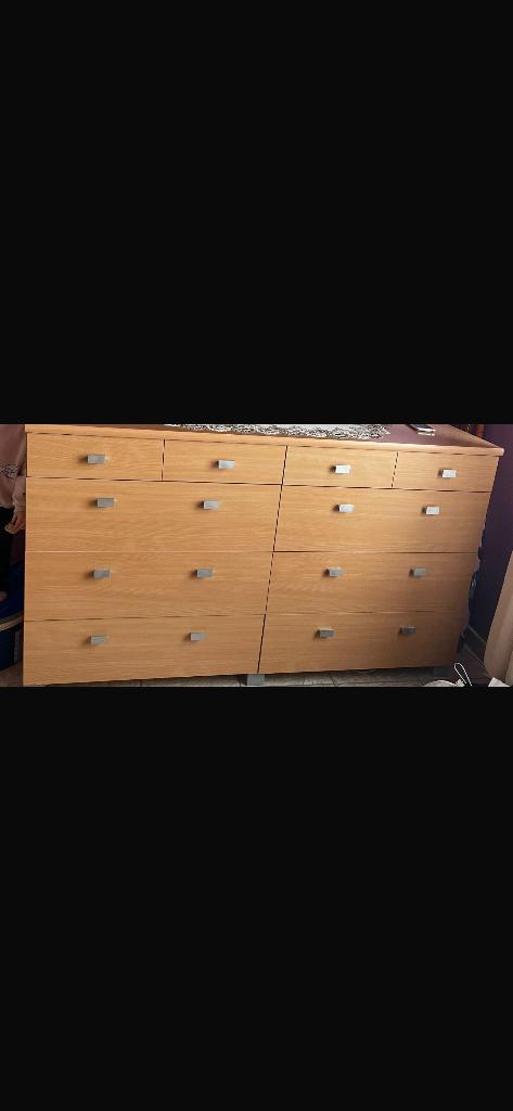 Armoire + commode, Maison & Meubles, Enlèvement ou Envoi, Comme neuf, Chêne