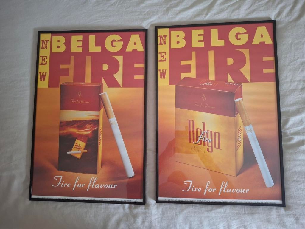Belga Fire posters + Fire asbak, Ophalen, Zo goed als nieuw