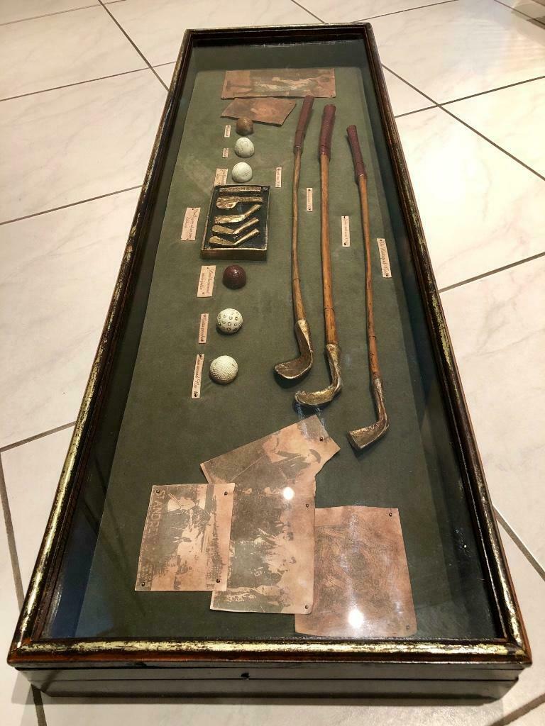 Prachtige grote Shadowbox-vitrine ‘Golf’, Enlèvement