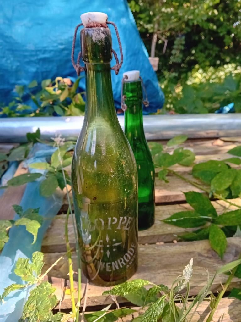Oude vintage bierfles R Coppens Nieuwenrode, Ophalen of Verzenden, Gebruikt