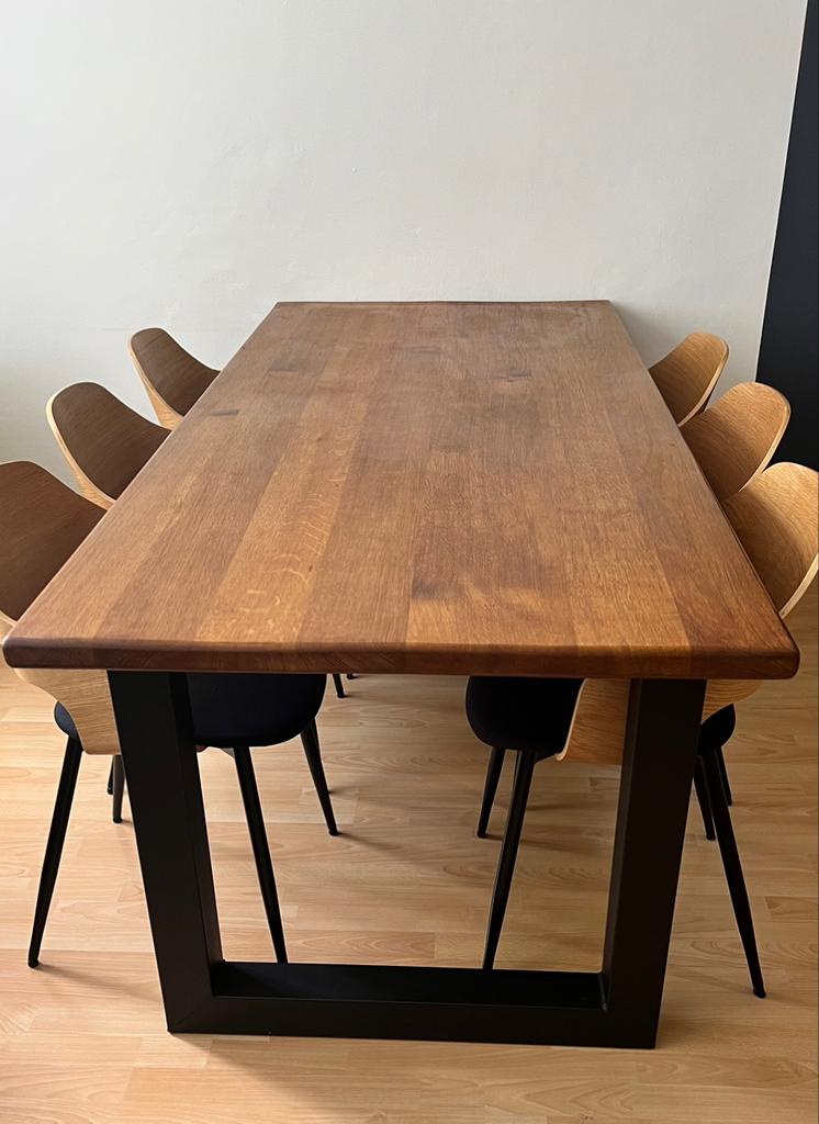 Massief Eiken tafel 200x90, Huis en Inrichting, Tafels | Eettafels, Ophalen, Gebruikt, Eikenhout, 50 tot 100 cm