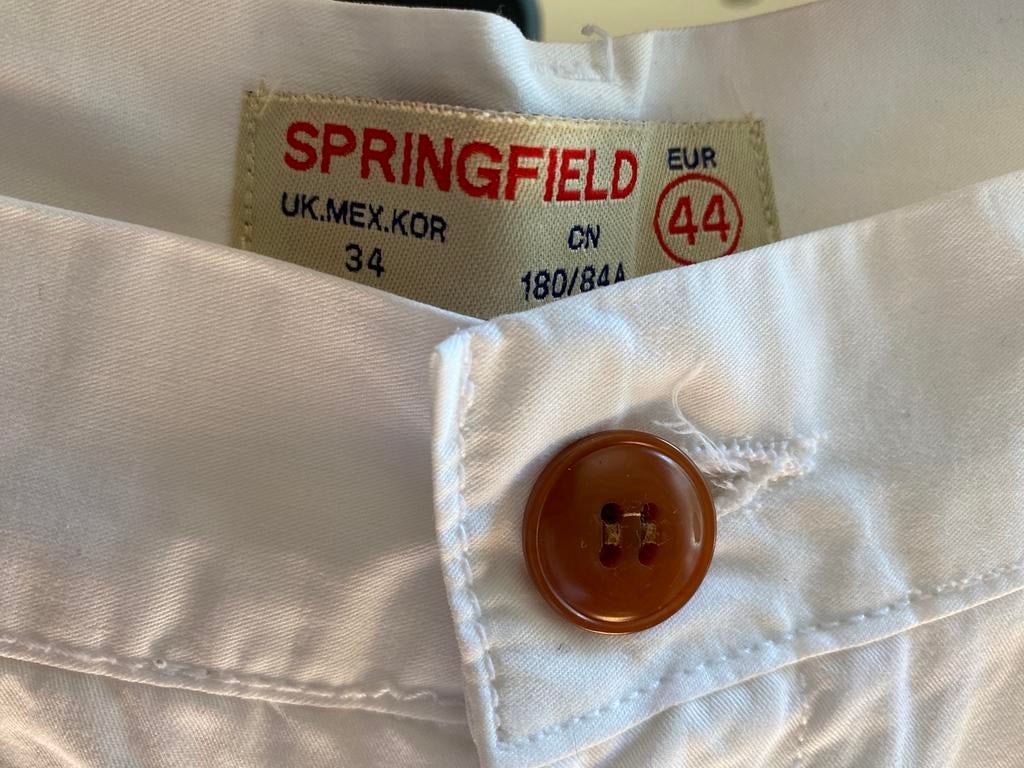 Herenshort Springfield, Kleding | Heren, Broeken en Pantalons, Wit, Nieuw, Ophalen of Verzenden, Springfield