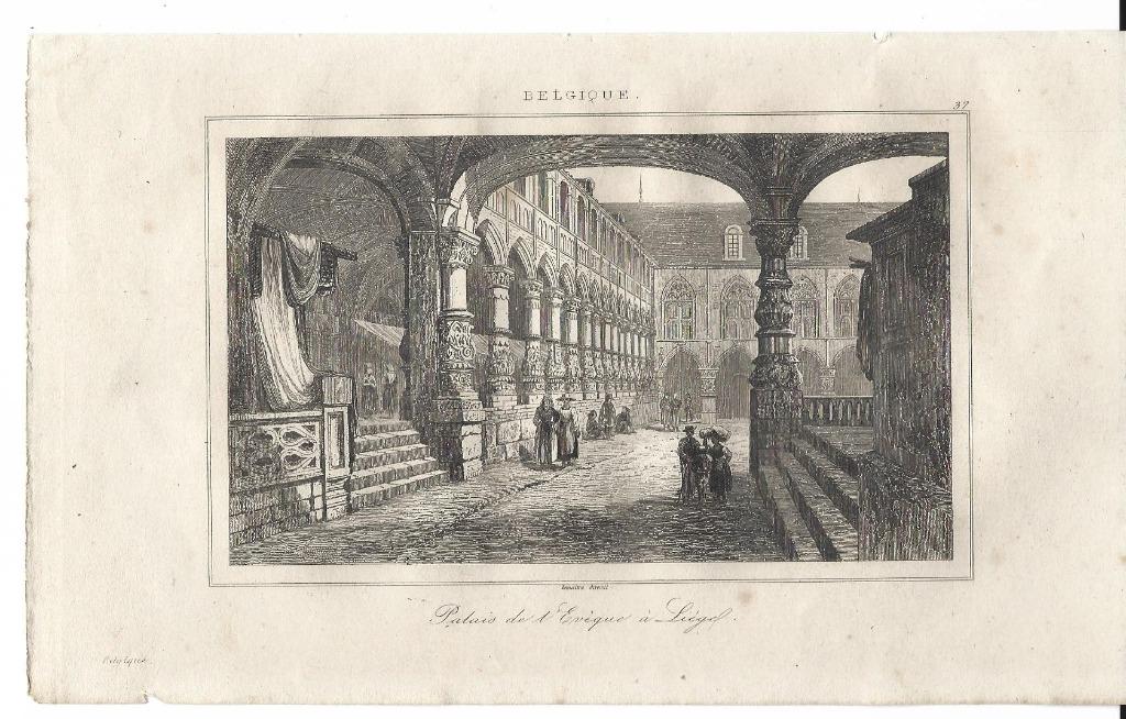 1844 - Liège - Palais de lévêque, Antiquités & Art, Enlèvement ou Envoi