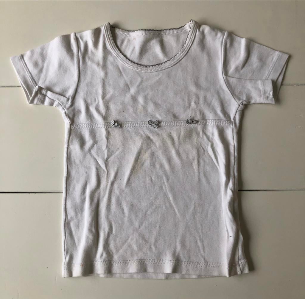 wit t-shirt Rose de Morty 104, Gebruikt, Meisje, Ophalen of Verzenden, Shirt of Longsleeve