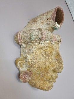Mexicaans stenen masker hangend, Verzamelen, Beelden en Beeldjes, Zo goed als nieuw, Mens, Ophalen