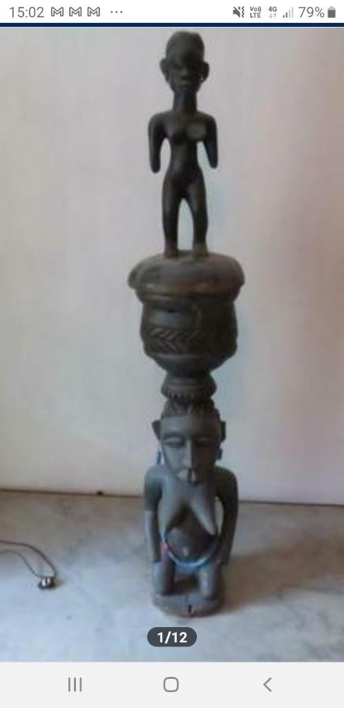 Sculpture africaine en pot de rangement camerounais, Antiquités & Art, Enlèvement ou Envoi