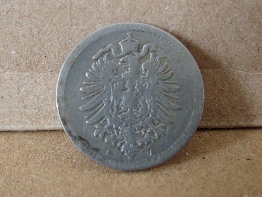 Bodemvondst 5 Pfennig Deutsches Reich 1875 5 Pfennig 1875, Postzegels en Munten, Ophalen of Verzenden, Duitsland, Losse munt