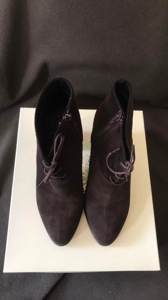 Bottines Scapa daim brun foncé made in Italy, Zo goed als nieuw, Bruin