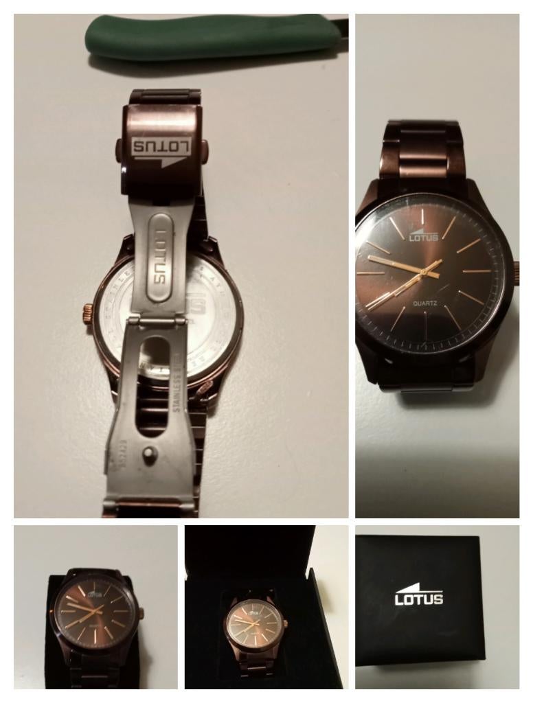Herenhorloge lotus, Handtassen en Accessoires, Horloges | Heren, Zo goed als nieuw, Polshorloge, Overige merken, Staal, Staal