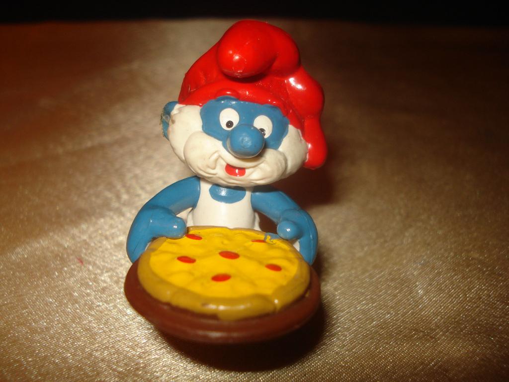 SCHTROUMPFS 20180 Grand Schtroumpf avec Pizza Années 80's, Collections, Schtroumpfs, Neuf, Poupée, Figurine ou Peluche, Grand Schtroumpf
