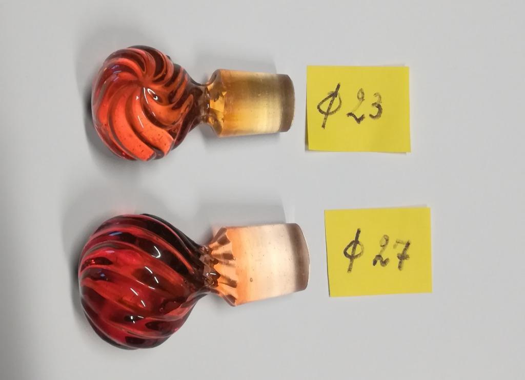 2 bouchons de carafe en verre coloré, Antiquités & Art, Enlèvement