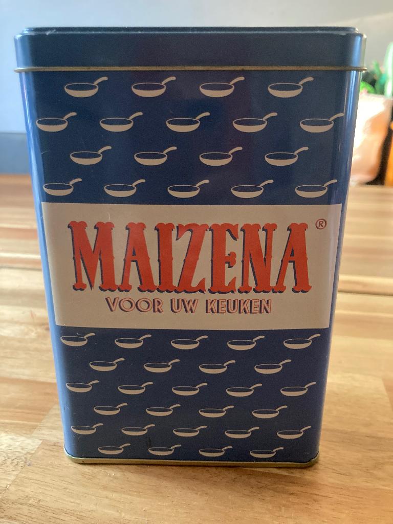 Maizena retro blik, Verzamelen, Ophalen, Gebruikt, Overige, Overige merken