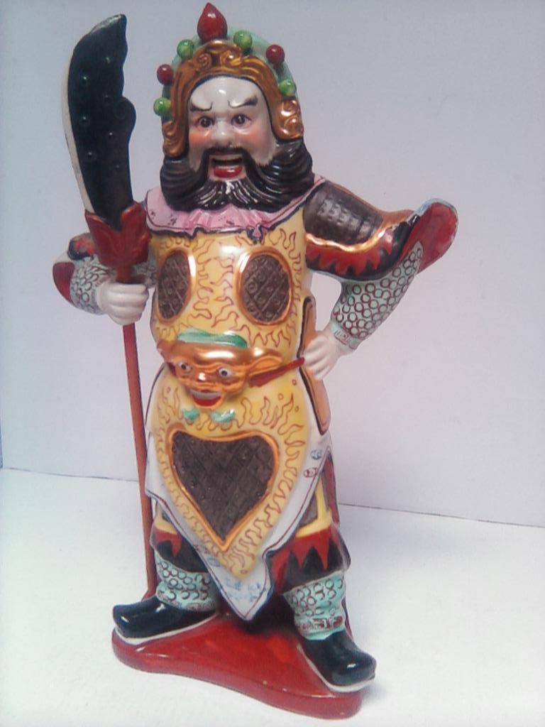 Chinees krijger figuur met lans - zeer prachtige afwerking, Antiek en Kunst, Ophalen