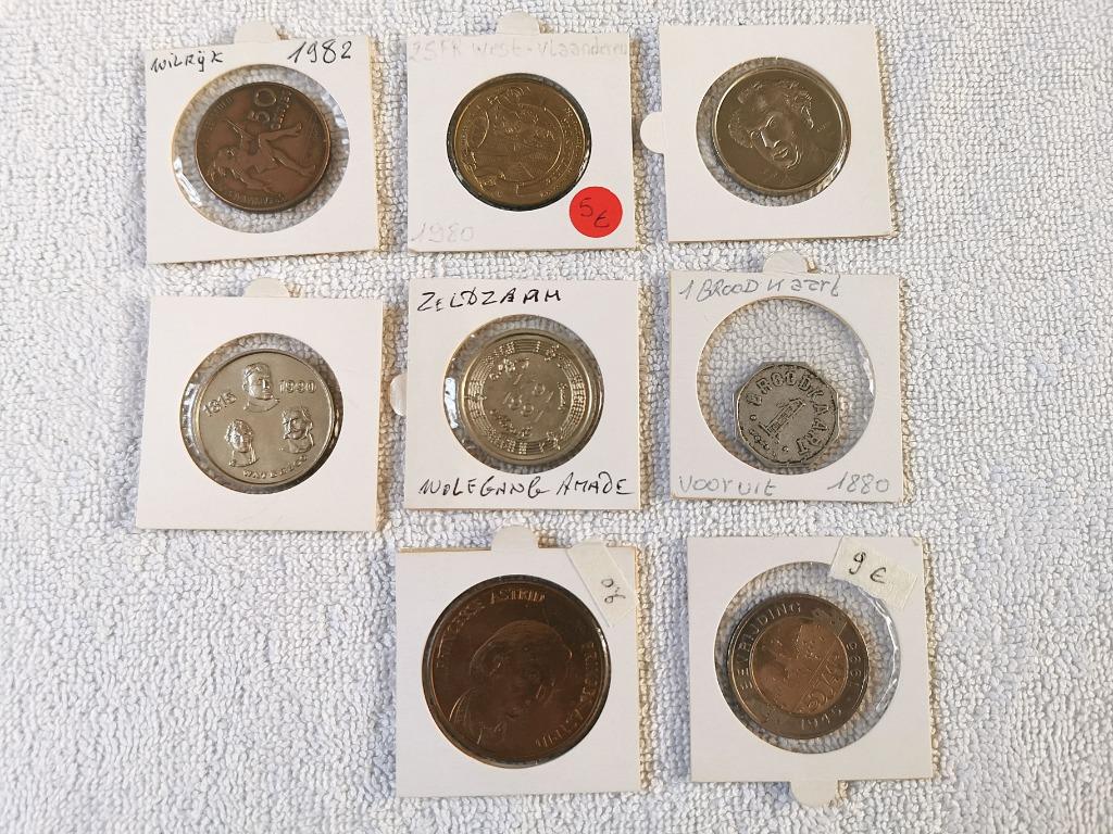 8 Belgische oude Munten - 1880 - 1996., Postzegels en Munten, Munten | België, Ophalen of Verzenden, Metaal, Setje