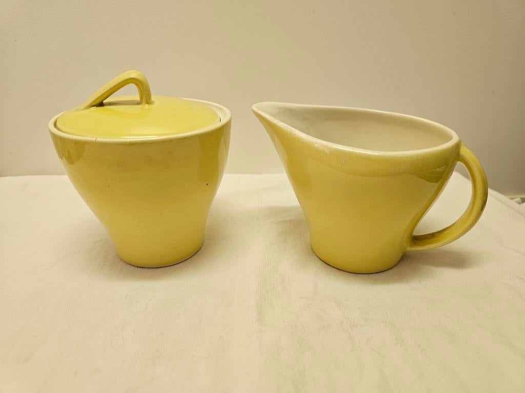 Villeroy Boch geel gele melk en suiker retro vintage, Enlèvement ou Envoi