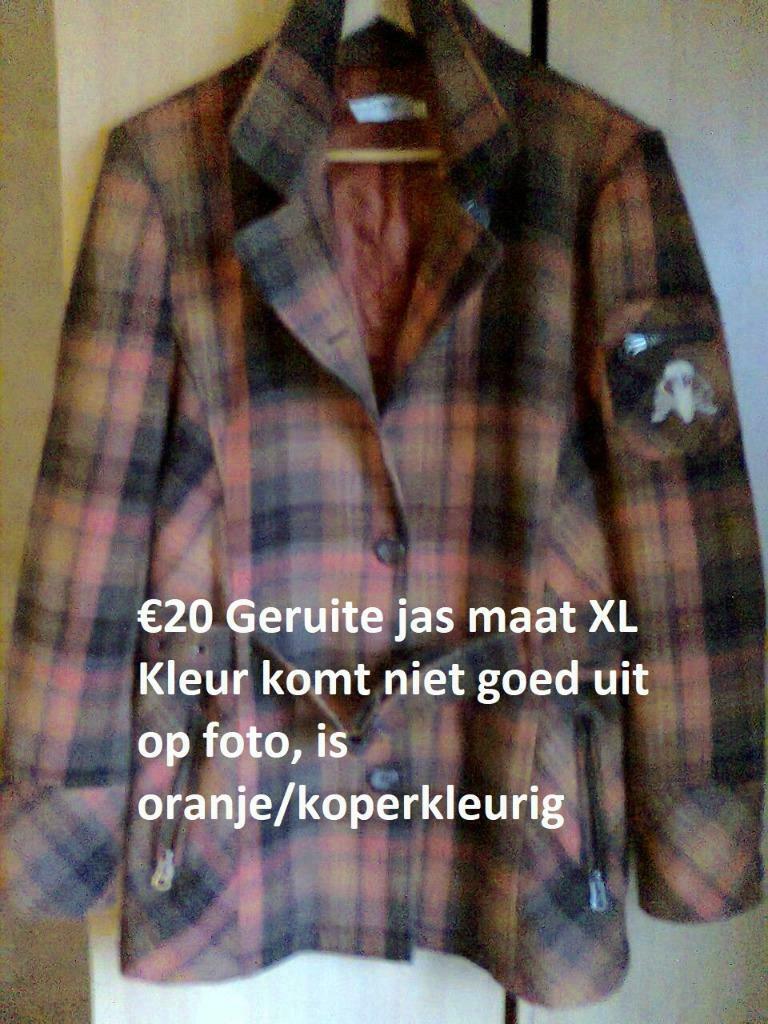 Geruite jas maat XL-44, Enlèvement ou Envoi, Comme neuf, Taille 46/48 (XL) ou plus grande, Orange