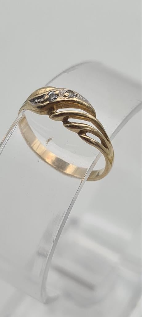 14k 585 gouden vlecht ring, Antiek en Kunst, Verzenden, Goud