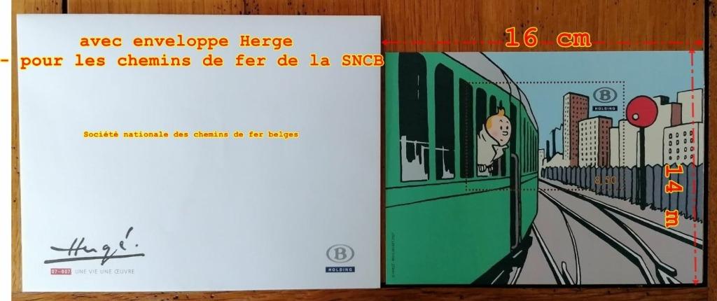 2007 KUIFJE IK HOU VAN DE TREIN 1 NMBS-envelop EN 1 POSTZEGE, Postzegels en Munten, Ophalen of Verzenden, Postfris, Overige thema's