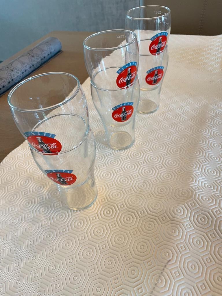 6 cola glazen, Verzamelen, Glas en Drinkglazen, Ophalen, Nieuw, Frisdrankglas