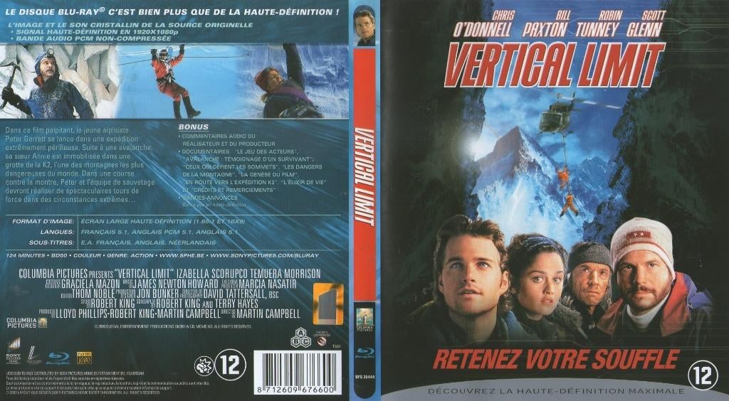 vertical limit (blu-ray) nieuw, Cd's en Dvd's, Blu-ray, Zo goed als nieuw, Actie, Ophalen of Verzenden