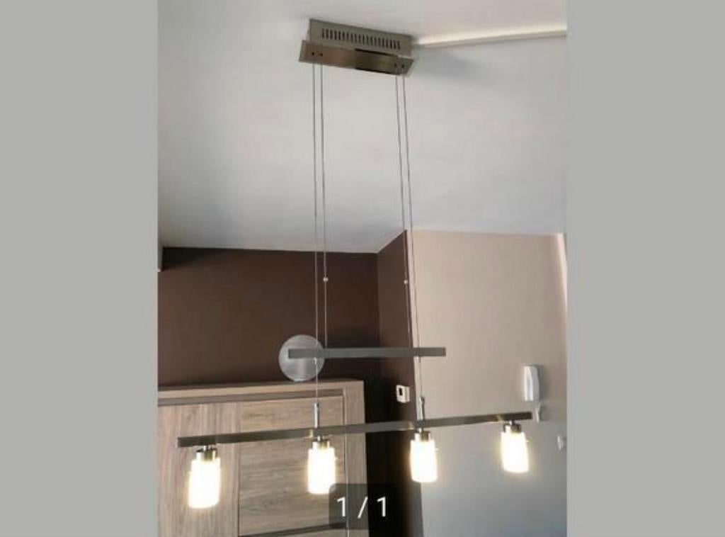 Led pendel met 4 glazen mat wit, Elektronische apparatuur, Ophalen, Zo goed als nieuw