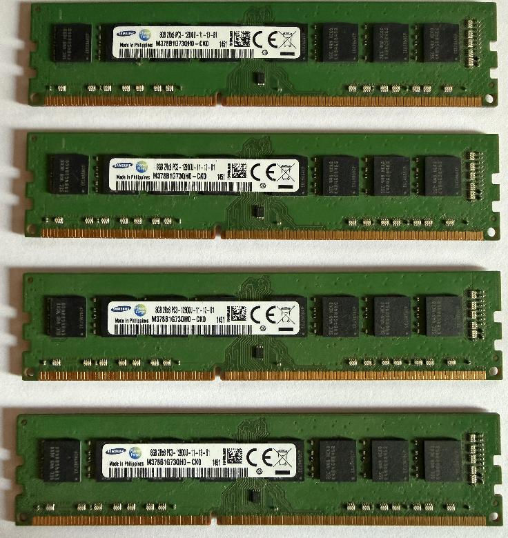 Lot 4 barrettes RAM Samsung 8 Go DDR3-1600 (PC3-12800U), 32 GB, Refurbished, DDR3, Ophalen of Verzenden