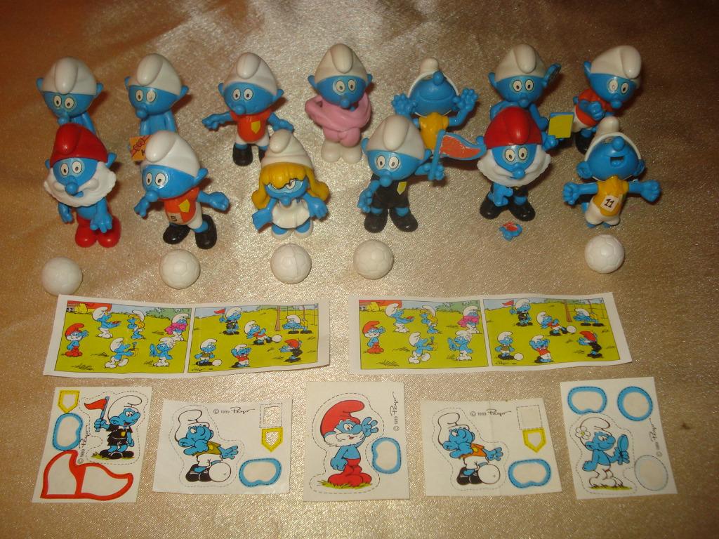 KINDER Les Schtroumpfs Ancienne Série de Figurines Peyo 1990, Ophalen of Verzenden, Zo goed als nieuw, Steekfiguren