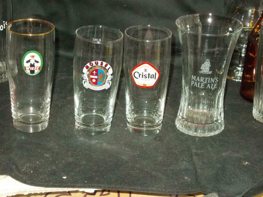 Bierglazen.Wieze Pils.Mousel.Cristal Alken.Martin's Pale Ale, Enlèvement ou Envoi, Utilisé, Verre ou Verres, Autres marques