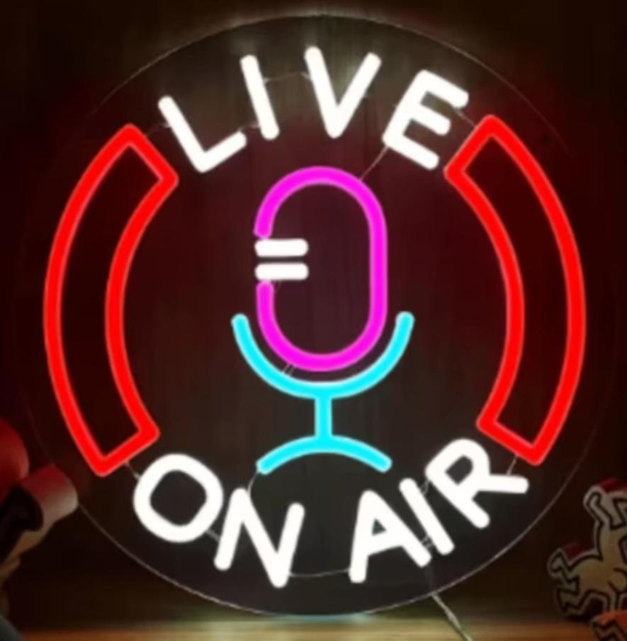 LED lamp neon stijl Live On Air (30x30cm)