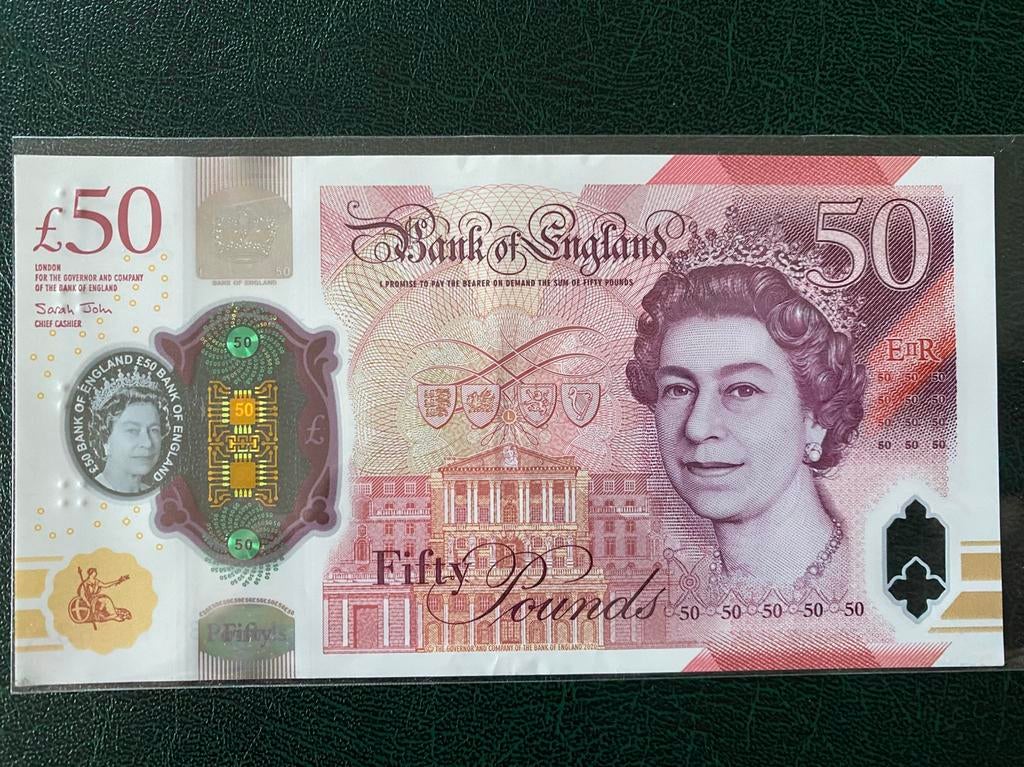 50 Pounds Engeland, Postzegels en Munten, Verzenden