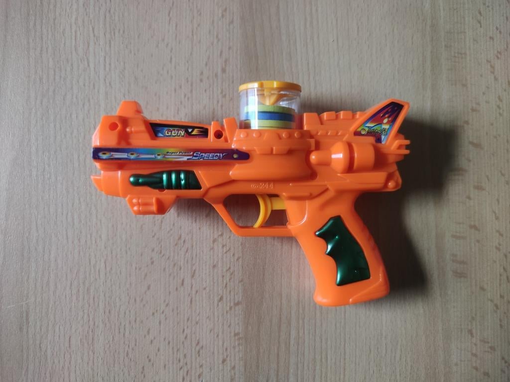 Pistolet fusil à disques en mousse, Enlèvement ou Envoi, Comme neuf