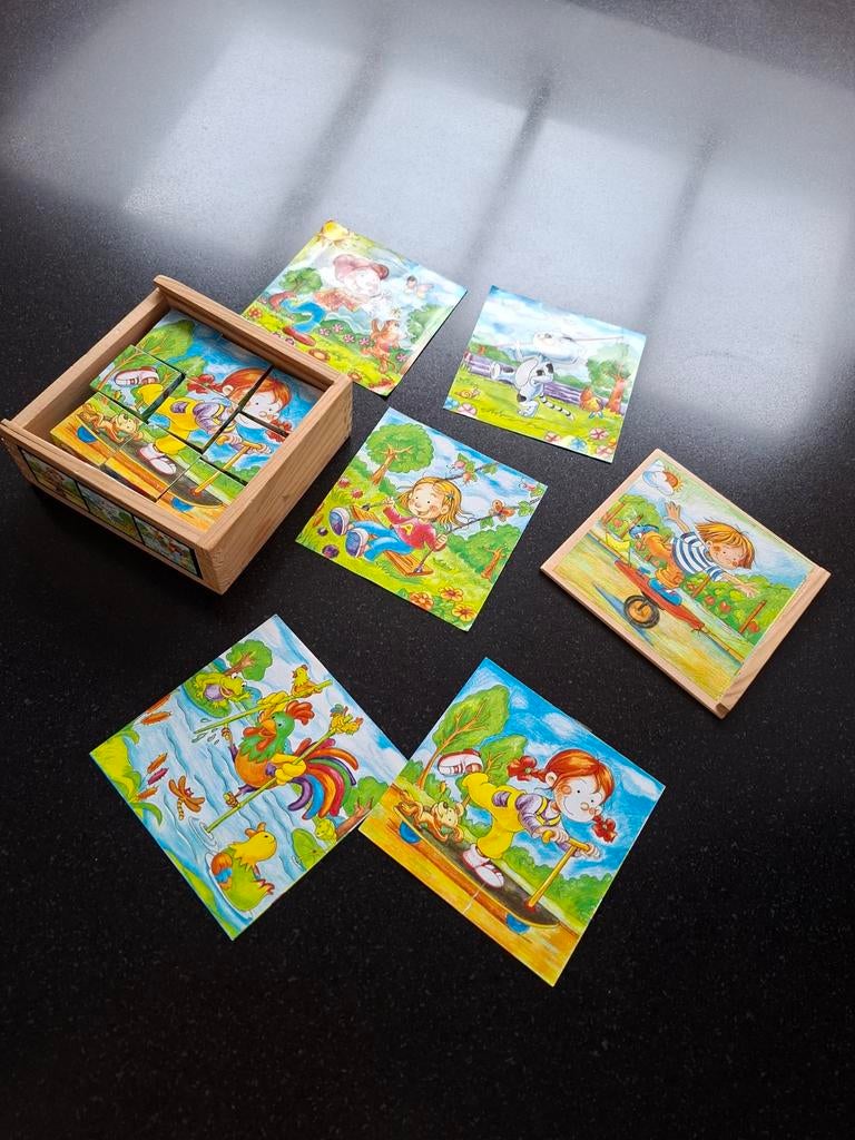 Houten Blokken puzzel, Ophalen of Verzenden, Zo goed als nieuw