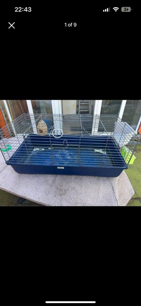 Flamingo cage pour cochon d’inde et lapin nain+ accessories, Ophalen, Gebruikt