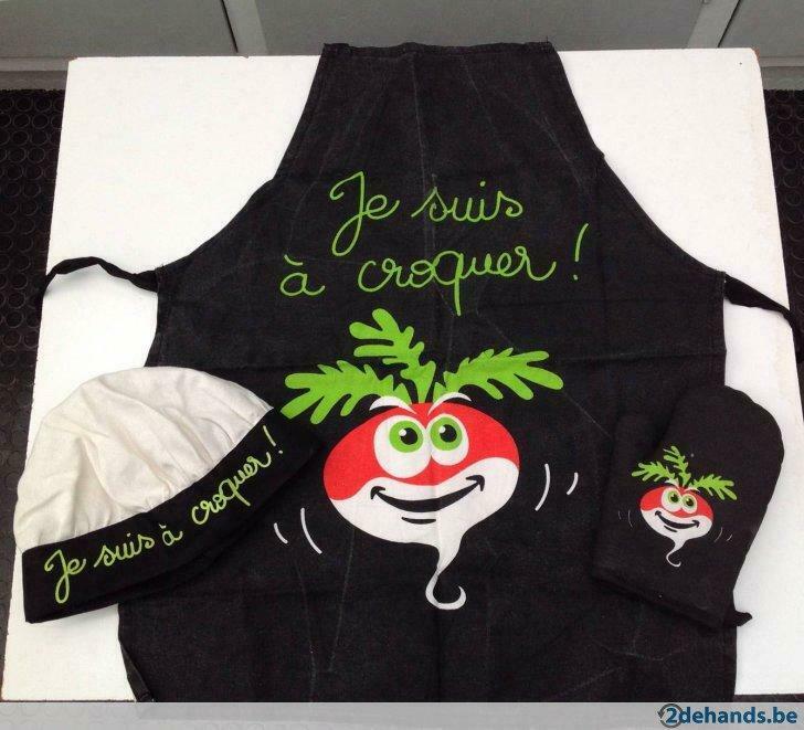 Keukenschort ovenwand en koksmuts voor kinderen, Ophalen of Verzenden, Gebruikt, Rood, Schort