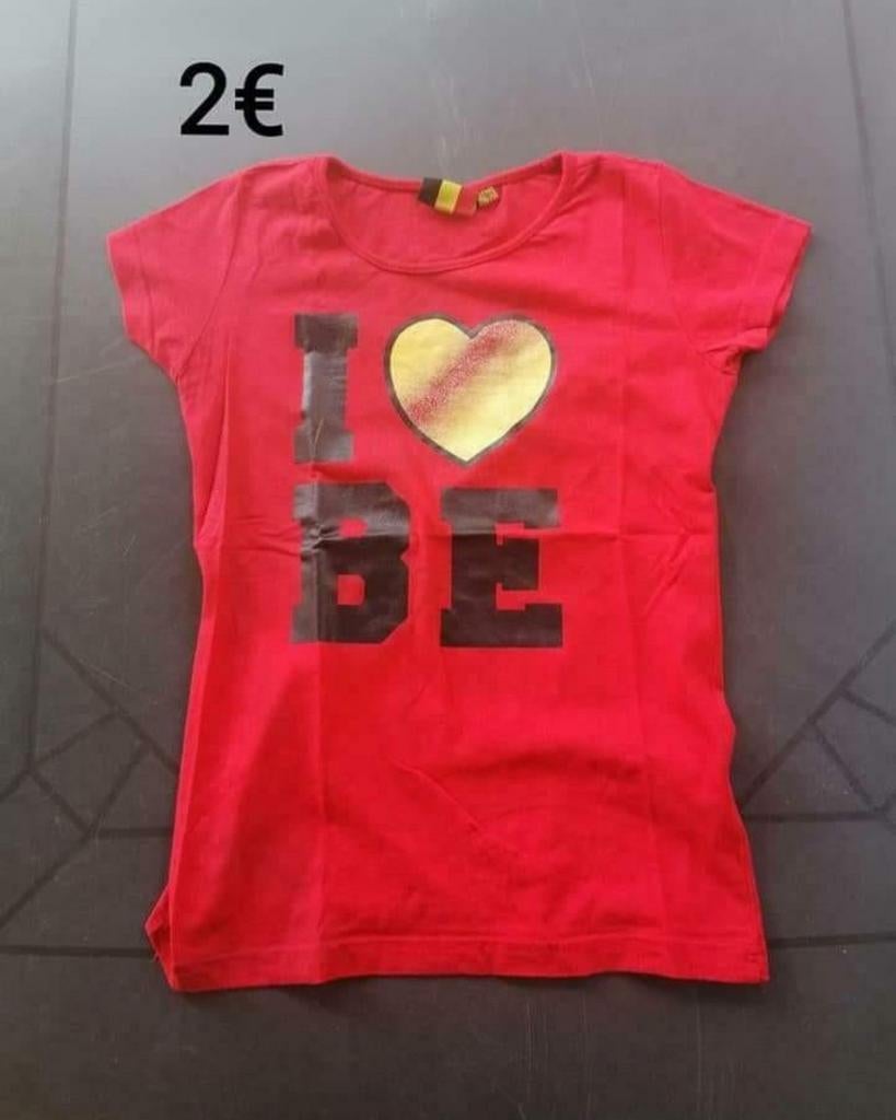 Rode Belgium T-shirt korte mouw, Ophalen of Verzenden, Gebruikt, Meisje, Shirt of Longsleeve