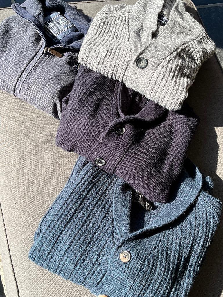 4 cardigans  man van State of the art en Threadbare , maat M, Ophalen, Zo goed als nieuw, Maat 48/50 (M), Blauw