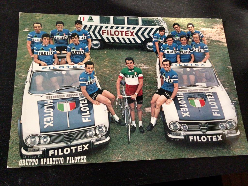 poster wielerkaart 1971 team filotex bitossi, Verzenden, Zo goed als nieuw