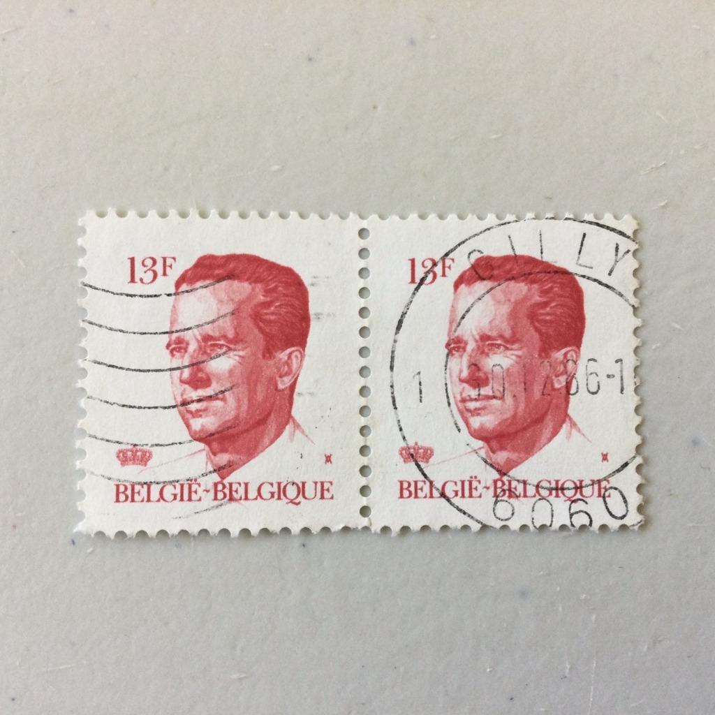 België / Belgique 2203 (paar) Boudewijn Baudouin / Velghe, Met stempel, Verzenden, Koninklijk huis, Frankeerzegel