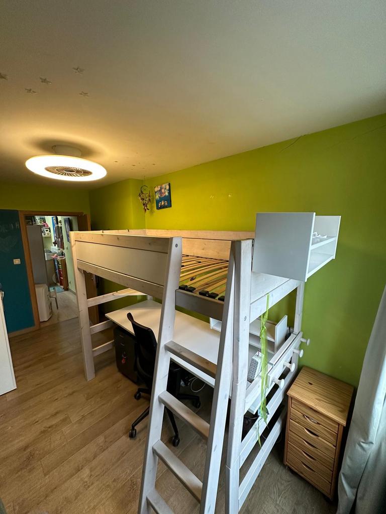 Lifetime hoogslaper met bureau, Maison & Meubles, 90 cm, Une personne, Enlèvement, Utilisé