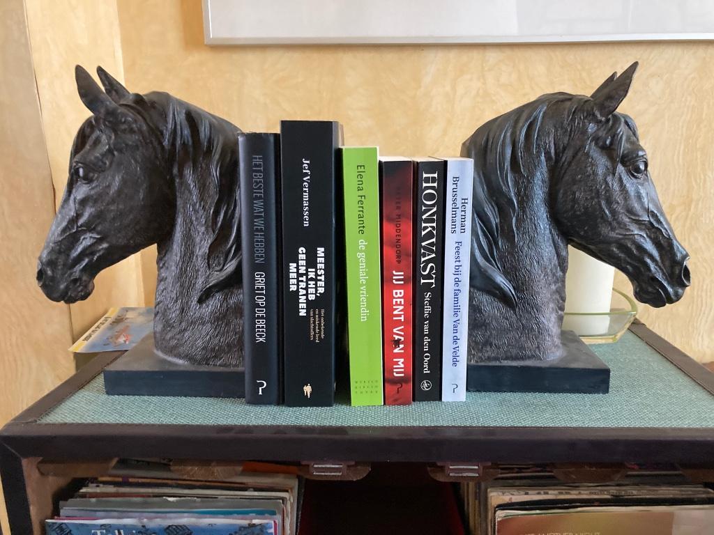 Boekensteunen grote paardenkoppen, Antiek en Kunst, Ophalen