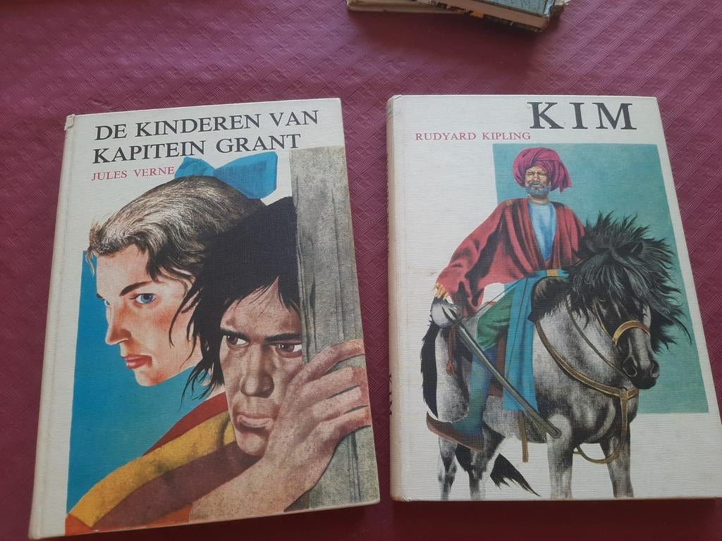 Set van 2 Vintage kinderboeken – Jules Verne & R.Kipling, Ophalen of Verzenden, Gelezen