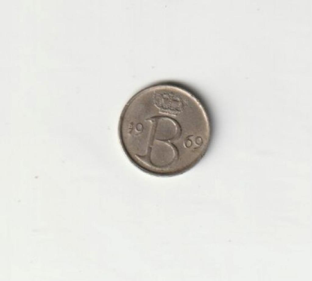 BELGIE BELGIUM  BOUDEWIJN 25 C 1969 FR, Ophalen of Verzenden, Metaal, Losse munt